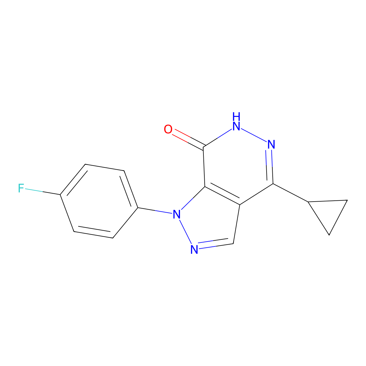 4-cyclopropyl-1-(4-fluorophenyl)-1,6-dihydro-7H-pyrazolo[3,4-d]pyridazin-7-one molecular structure, CAS 1105197-21-4