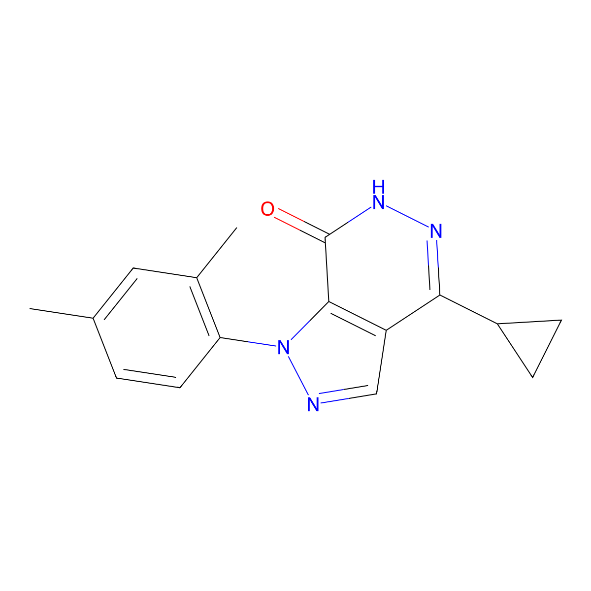 4-cyclopropyl-1-(2,4-dimethylphenyl)-1,6-dihydro-7H-pyrazolo[3,4-d]pyridazin-7-one molecular structure, CAS 1105197-25-8