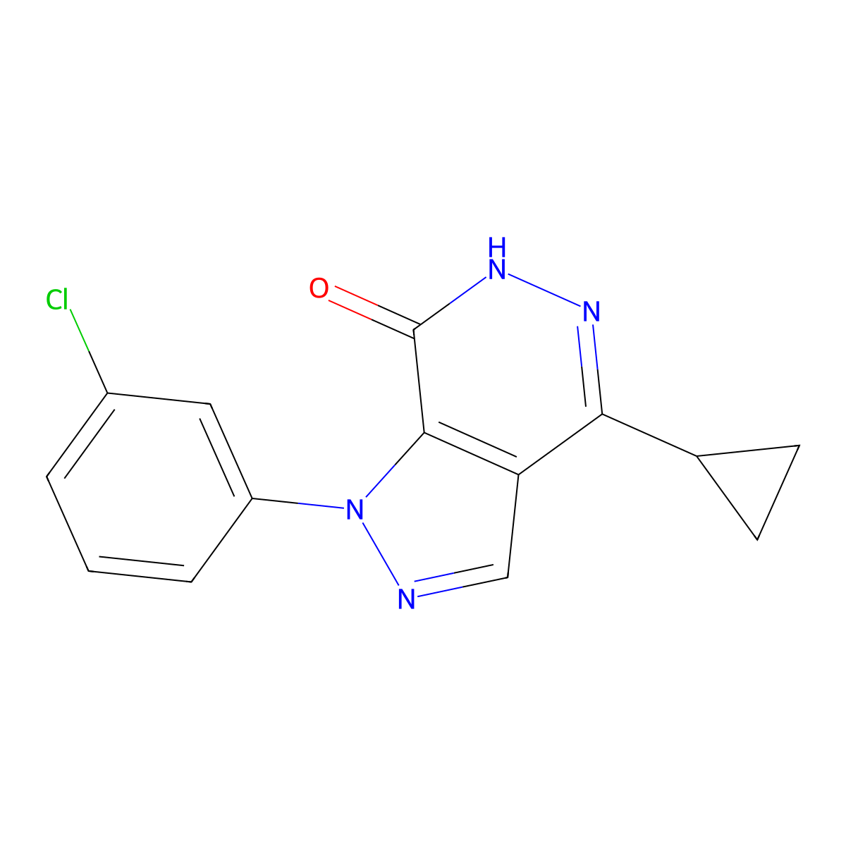 1-(3-chlorophenyl)-4-cyclopropyl-1,6-dihydro-7H-pyrazolo[3,4-d]pyridazin-7-one molecular structure, CAS 1105197-33-8
