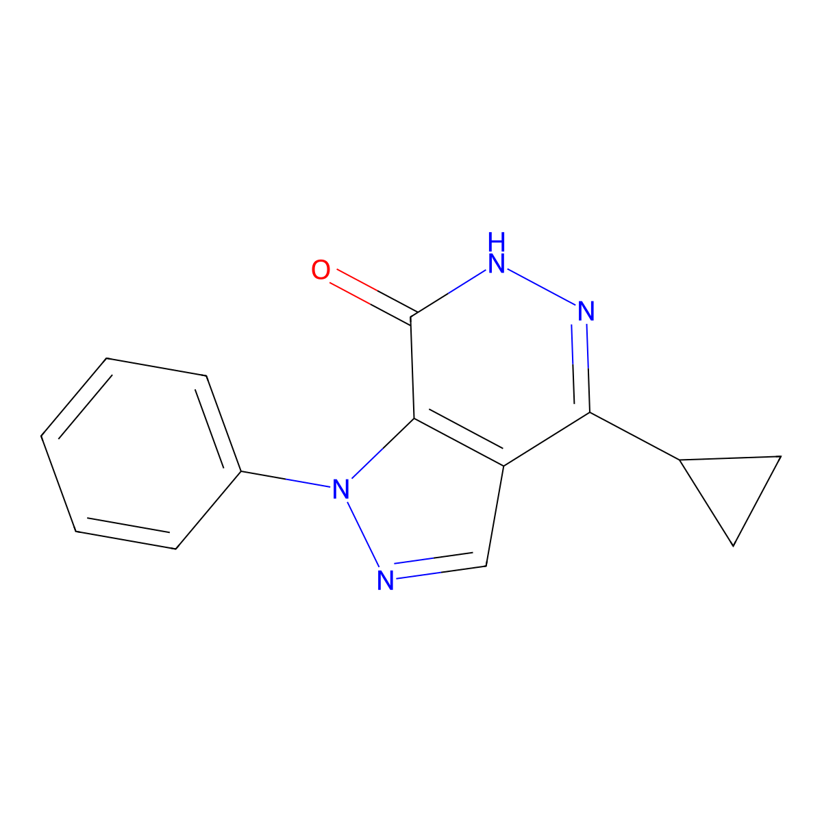 4-cyclopropyl-1-phenyl-1,6-dihydro-7H-pyrazolo[3,4-d]pyridazin-7-one molecular structure, CAS 1105197-41-8