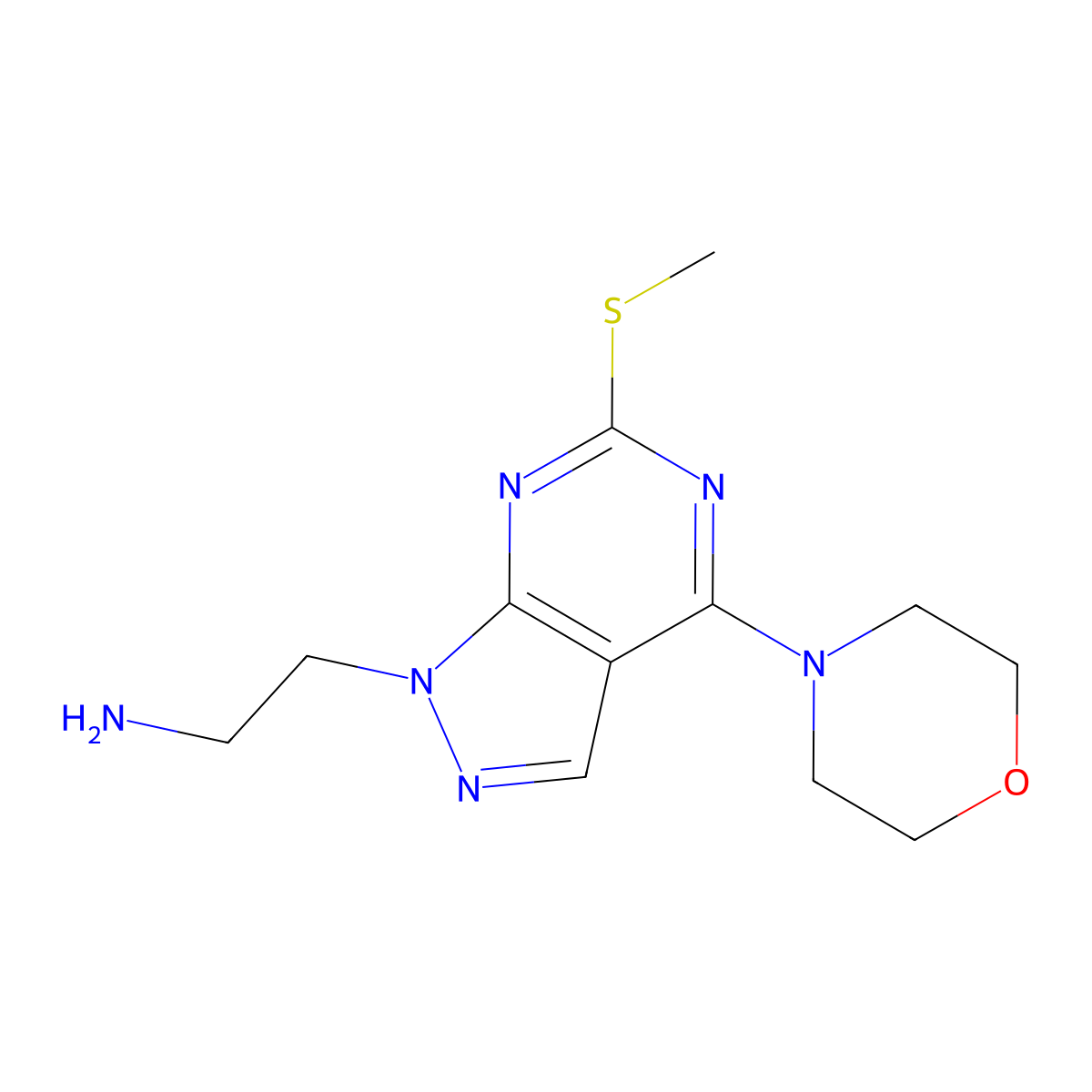 {2-[6-(methylthio)-4-morpholin-4-yl-1H-pyrazolo[3,4-d]pyrimidin-1-yl]ethyl}amine molecular structure, CAS 1105197-45-2