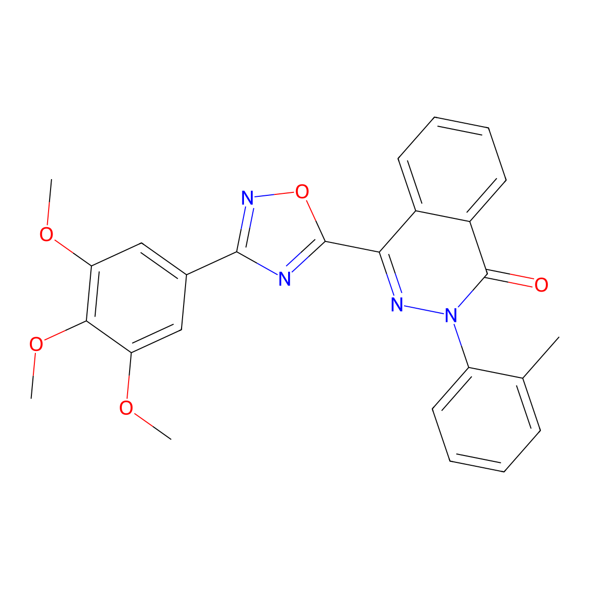 2-(2-methylphenyl)-4-[3-(3,4,5-trimethoxyphenyl)-1,2,4-oxadiazol-5-yl]phthalazin-1(2H)-one molecular structure, CAS 1105197-79-2