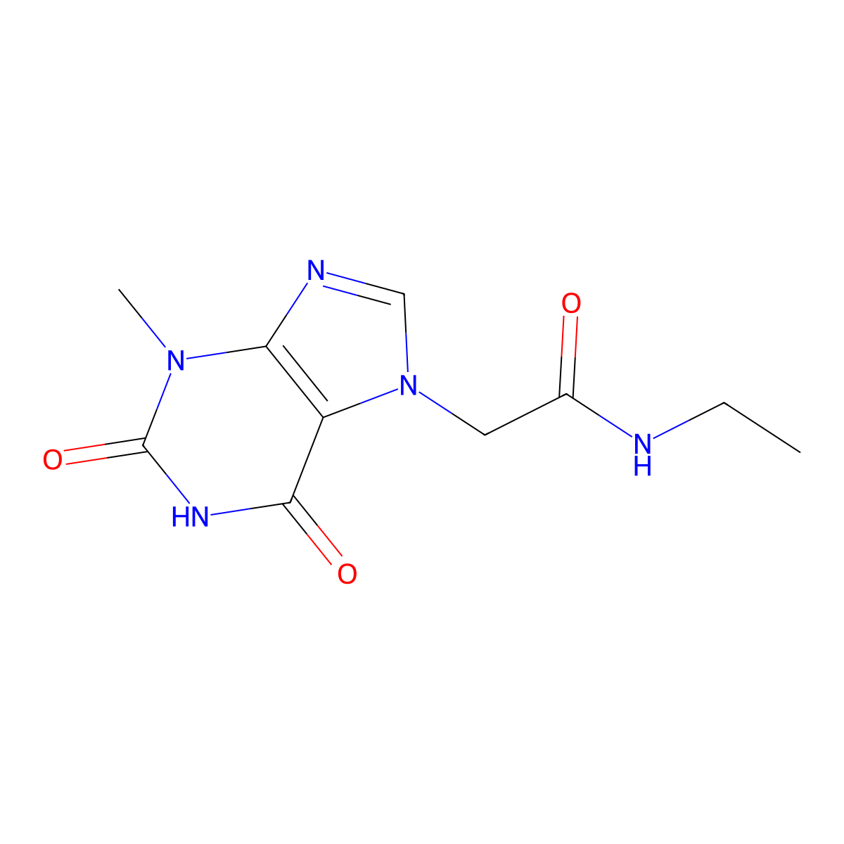 N-ethyl-2-(3-methyl-2,6-dioxo-2,3-dihydro-1H-purin-7(6H)-yl)acetamide molecular structure, CAS 1105197-81-6