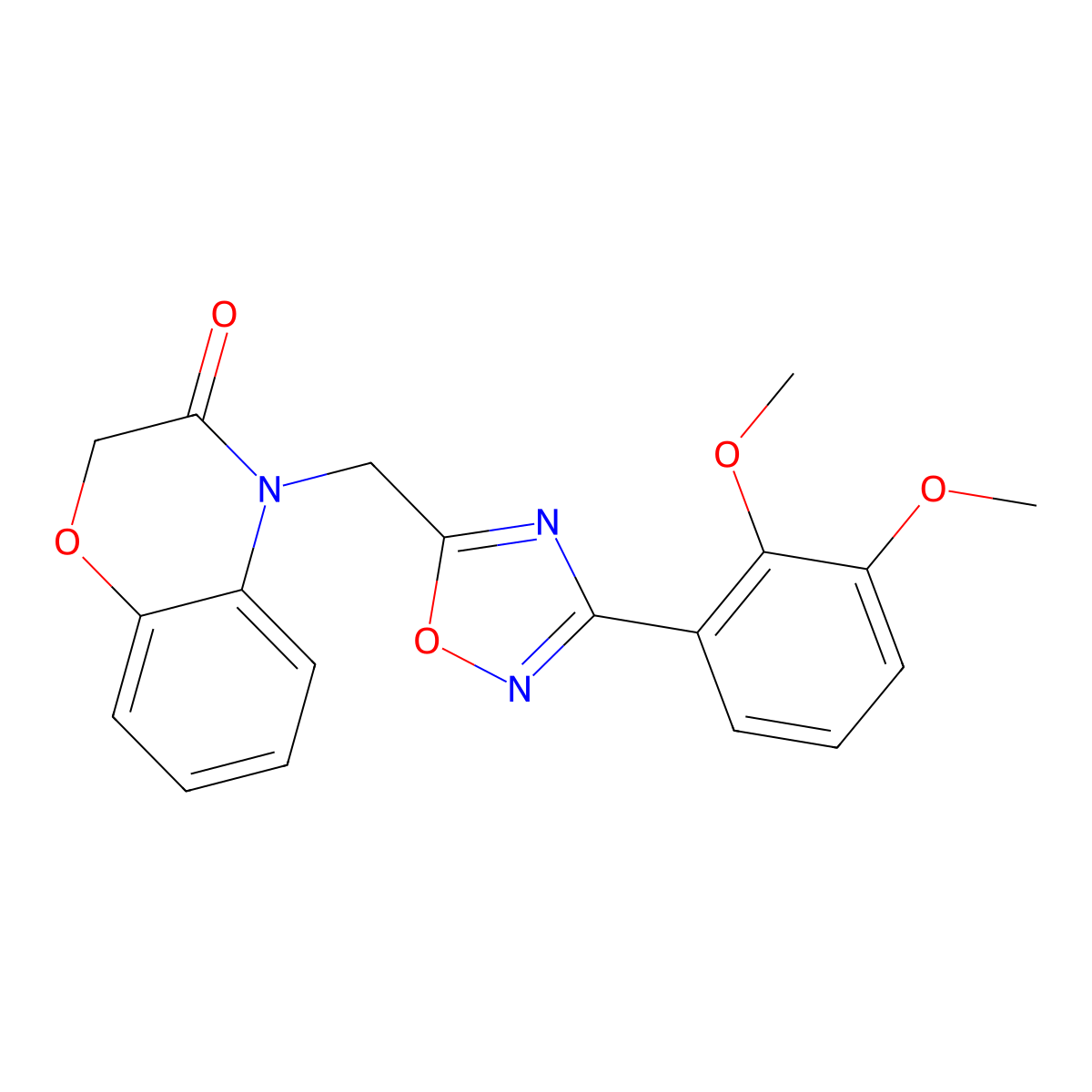 4-((3-(2,3-dimethoxyphenyl)-1,2,4-oxadiazol-5-yl)methyl)-2H-benzo[b][1,4]oxazin-3(4H)-one molecular structure, CAS 1105197-84-9