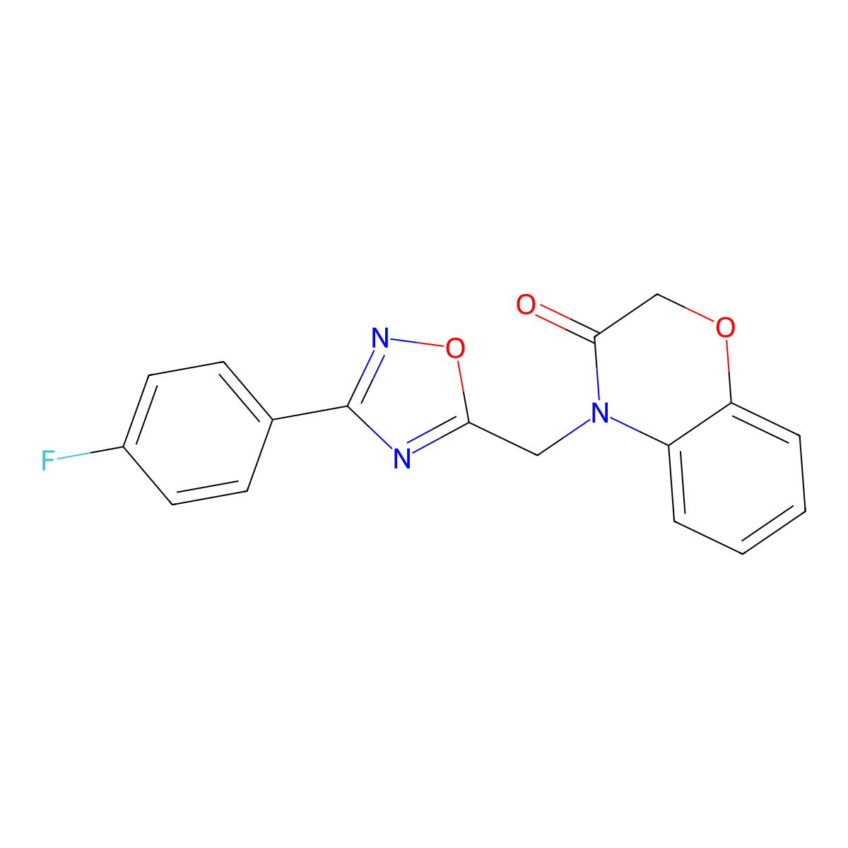 4-((3-(4-fluorophenyl)-1,2,4-oxadiazol-5-yl)methyl)-2H-benzo[b][1,4]oxazin-3(4H)-one molecular structure, CAS 1105197-89-4