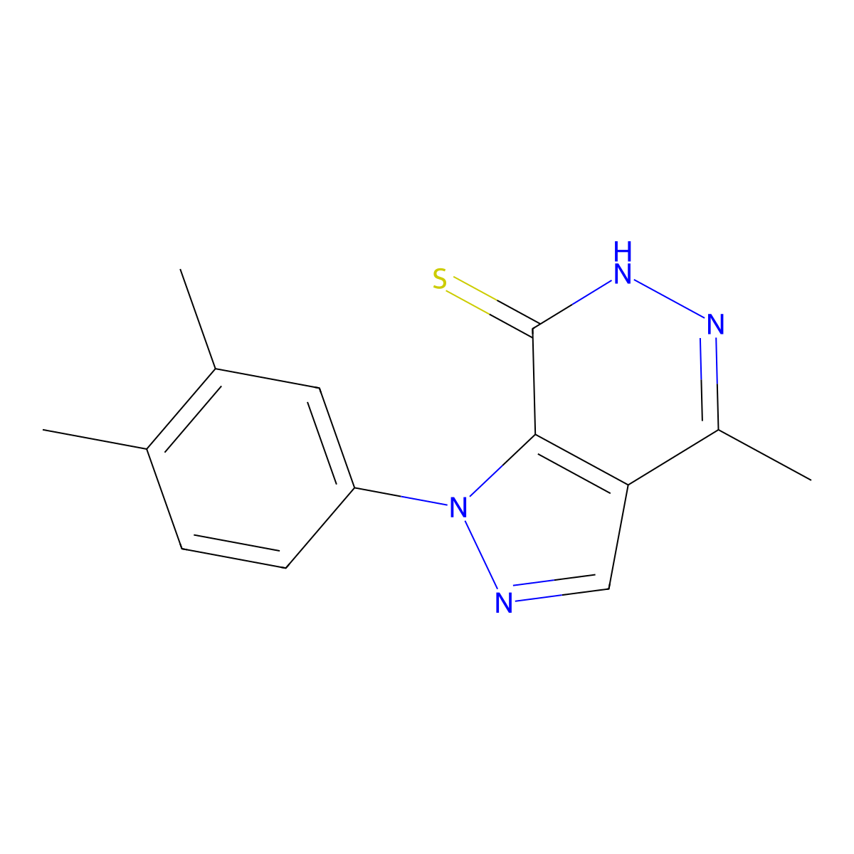 1-(3,4-dimethylphenyl)-4-methyl-1H-pyrazolo[3,4-d]pyridazine-7-thiol molecular structure, CAS 1105198-31-9