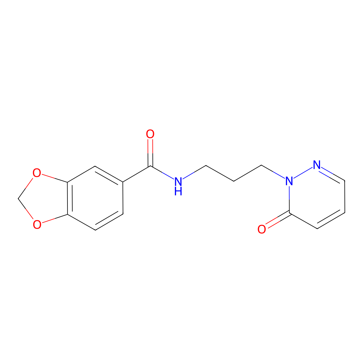 N-(3-(6-oxopyridazin-1(6H)-yl)propyl)benzo[d][1,3]dioxole-5-carboxamide molecular structure, CAS 1105198-98-8
