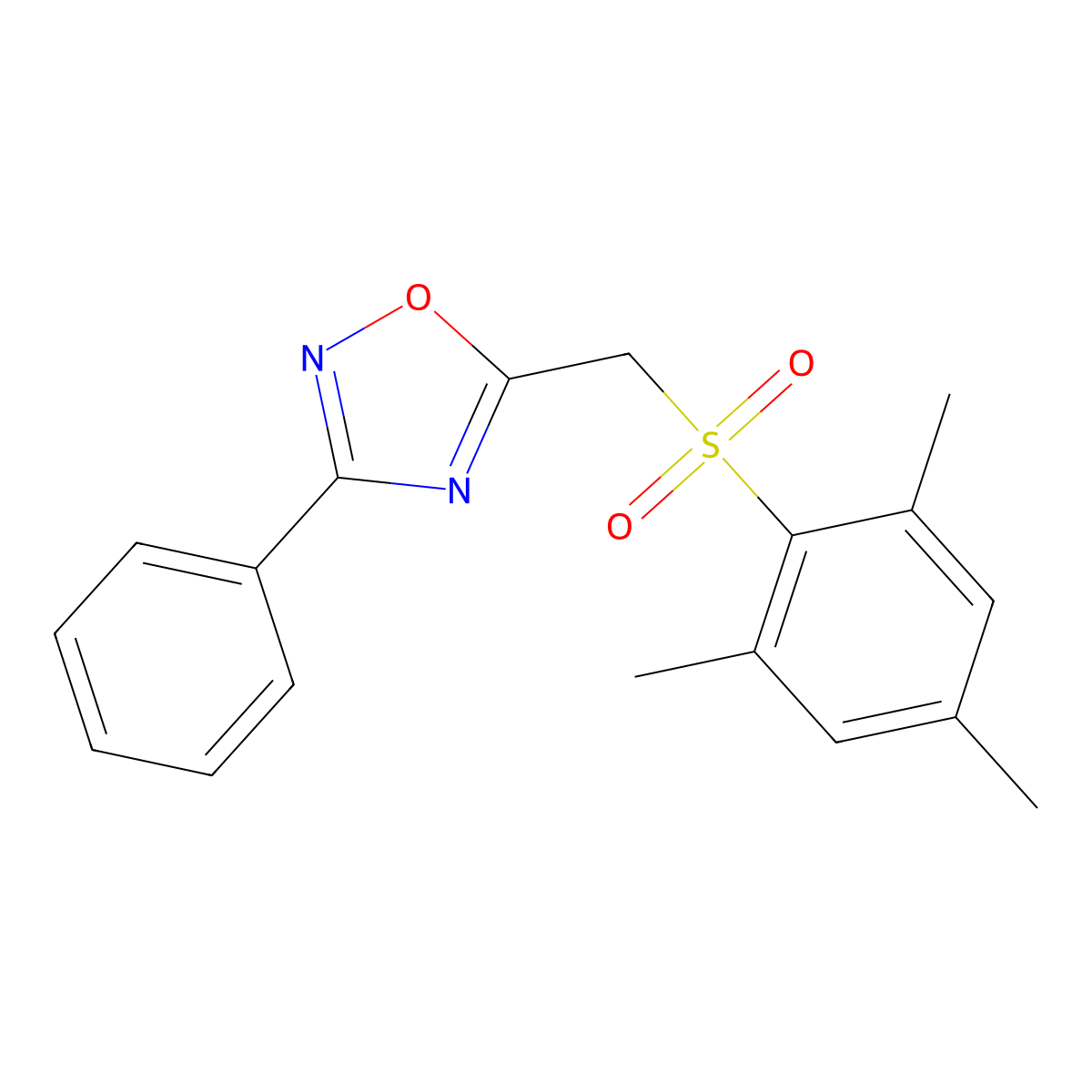 5-((Mesitylsulfonyl)methyl)-3-phenyl-1,2,4-oxadiazole molecular structure, CAS 1105199-05-0