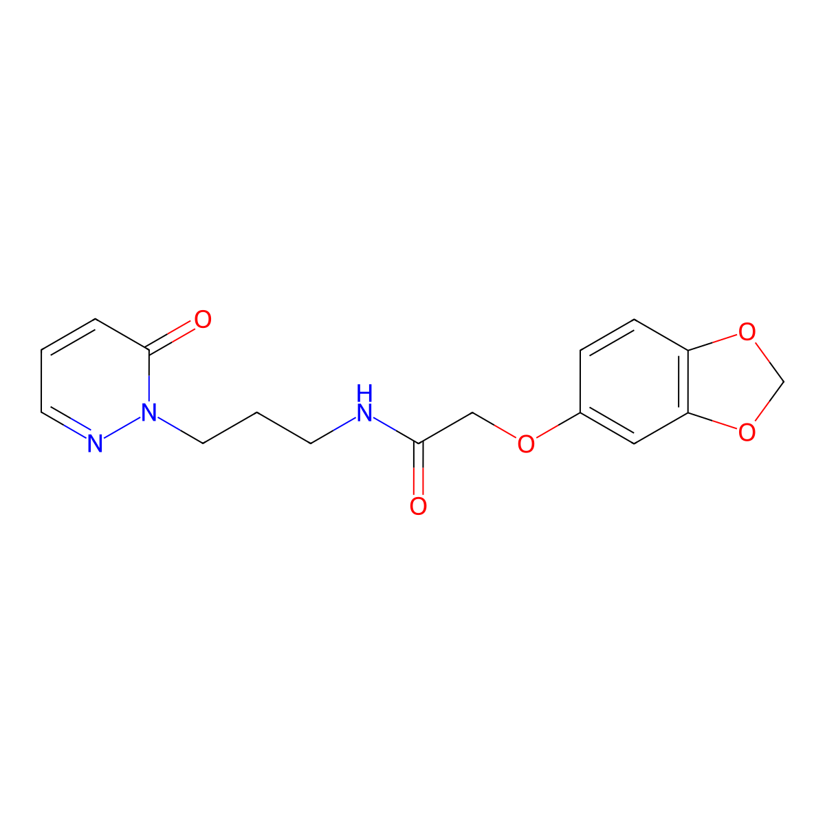 2-(2H-1,3-benzodioxol-5-yloxy)-N-[3-(6-oxo-1,6-dihydropyridazin-1-yl)propyl]acetamide molecular structure, CAS 1105199-10-7