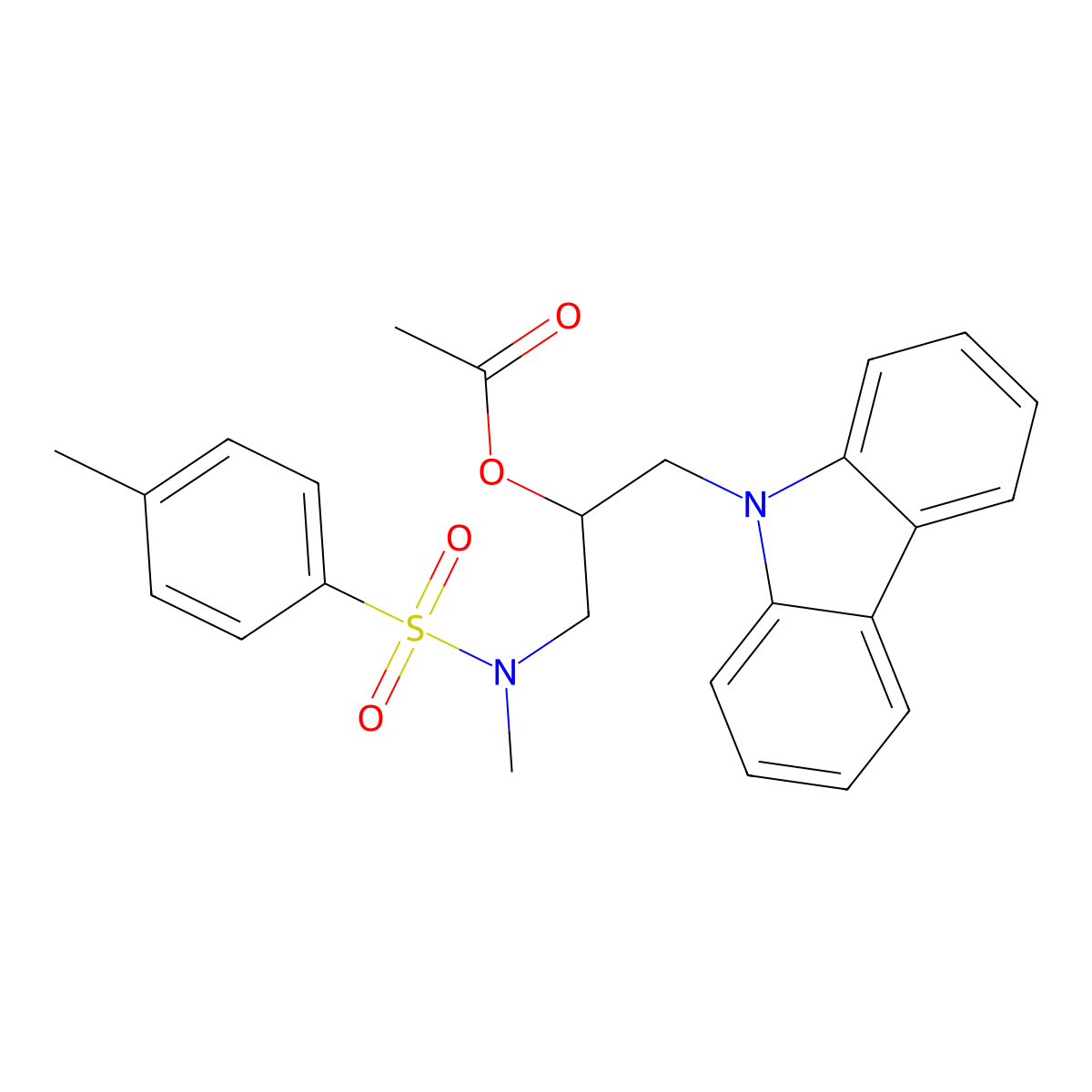 1-(9H-carbazol-9-yl)-3-(N,4-dimethylphenylsulfonamido)propan-2-yl acetate molecular structure, CAS 1105199-15-2