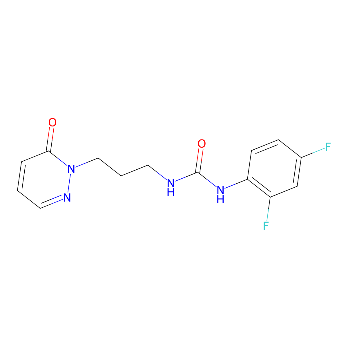 1-(2,4-difluorophenyl)-3-(3-(6-oxopyridazin-1(6H)-yl)propyl)urea molecular structure, CAS 1105199-16-3
