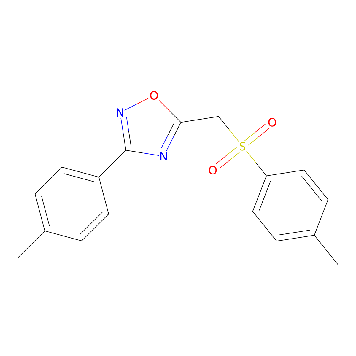 5-[(4-Methylbenzenesulfonyl)methyl]-3-(4-methylphenyl)-1,2,4-oxadiazole molecular structure, CAS 1105199-17-4