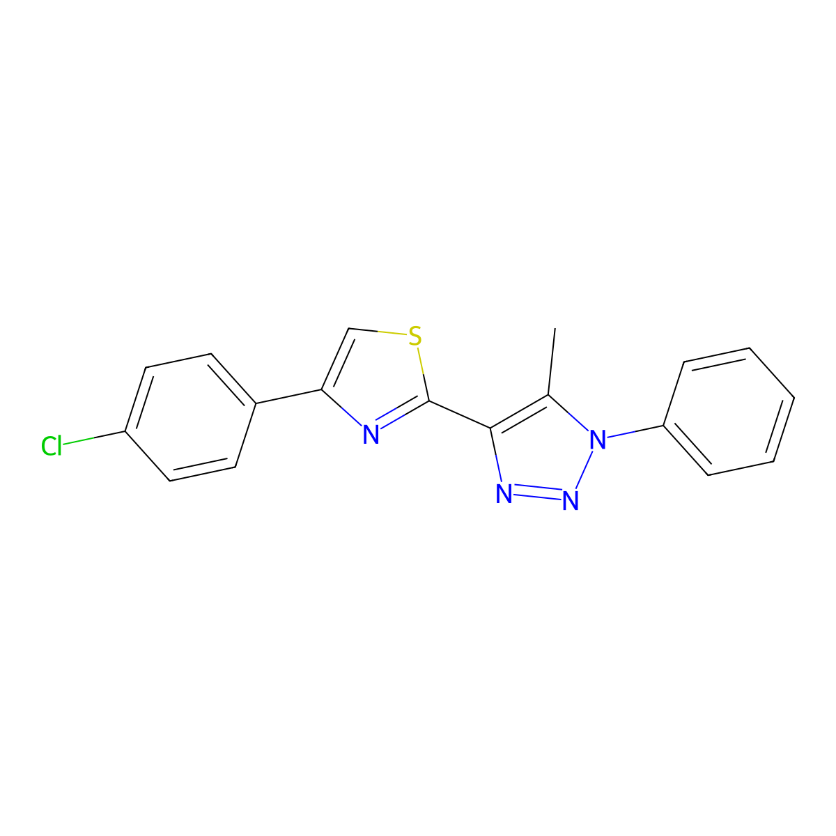 4-[4-(4-chlorophenyl)-1,3-thiazol-2-yl]-5-methyl-1-phenyl-1H-1,2,3-triazole molecular structure, CAS 1105199-33-4