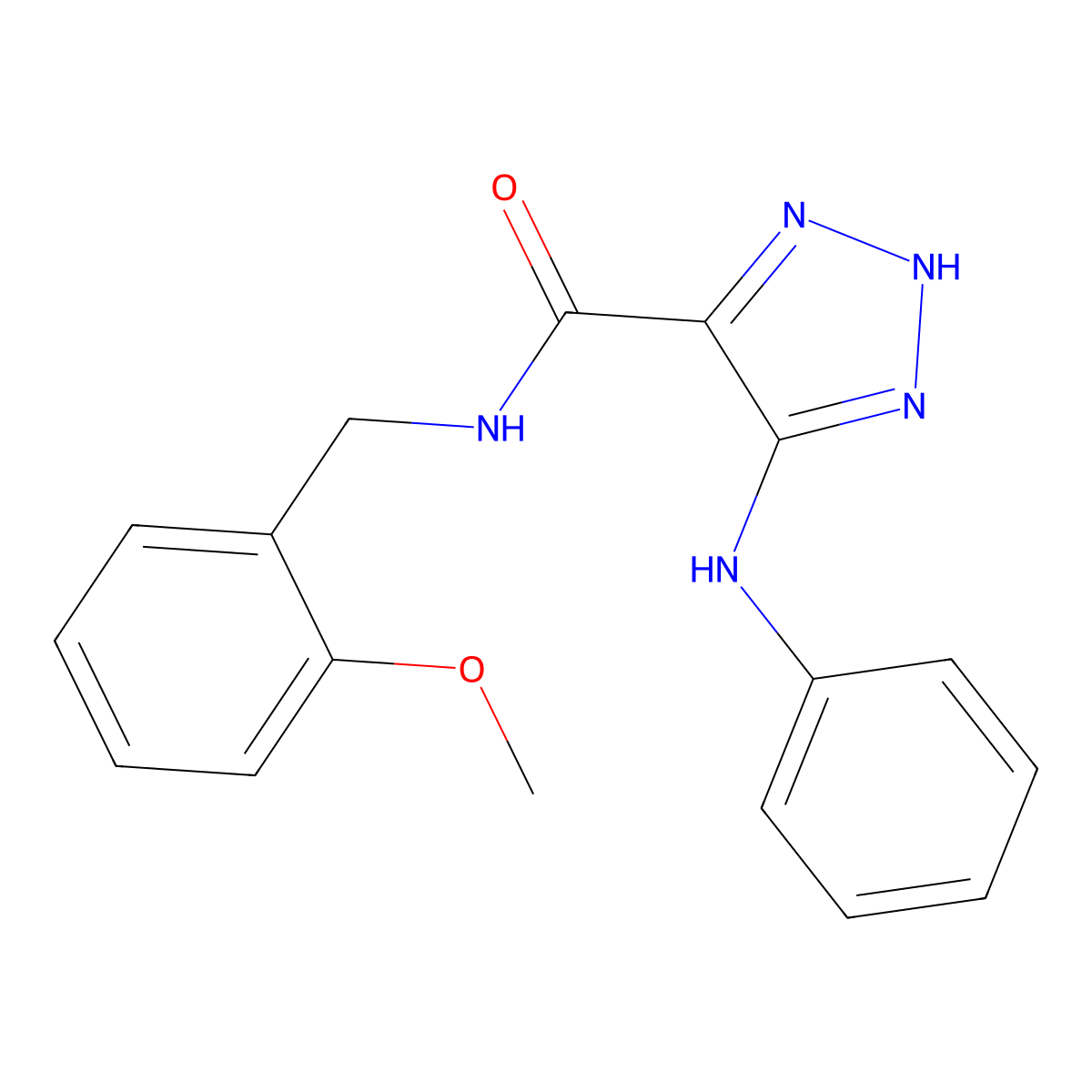 N-(2-methoxybenzyl)-5-(phenylamino)-1H-1,2,3-triazole-4-carboxamide molecular structure, CAS 1105199-50-5