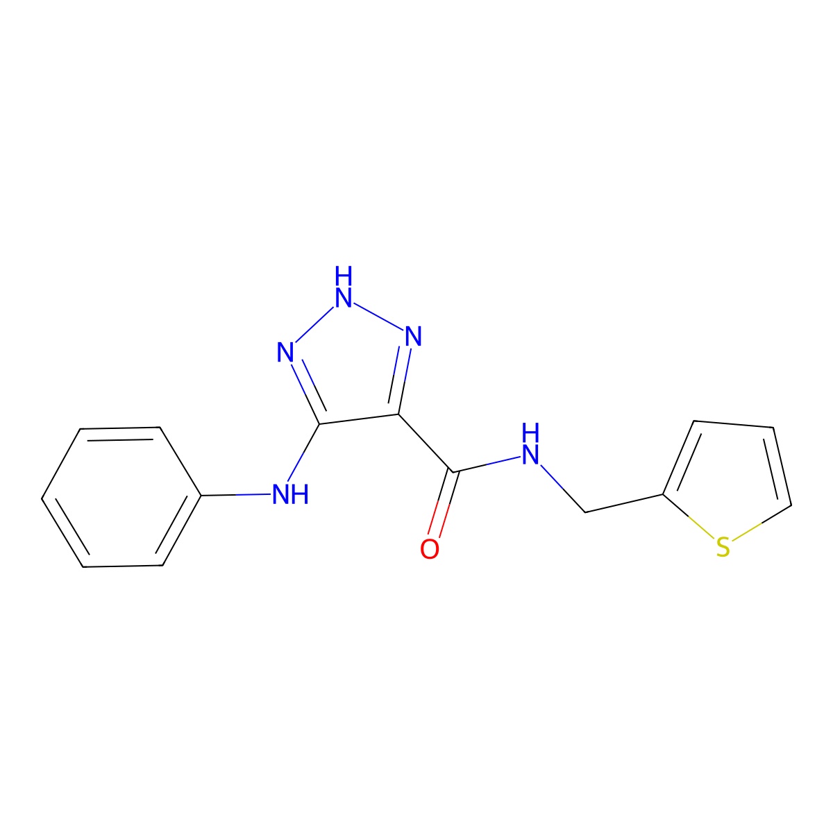 5-(phenylamino)-N-(thiophen-2-ylmethyl)-1H-1,2,3-triazole-4-carboxamide molecular structure, CAS 1105199-56-1