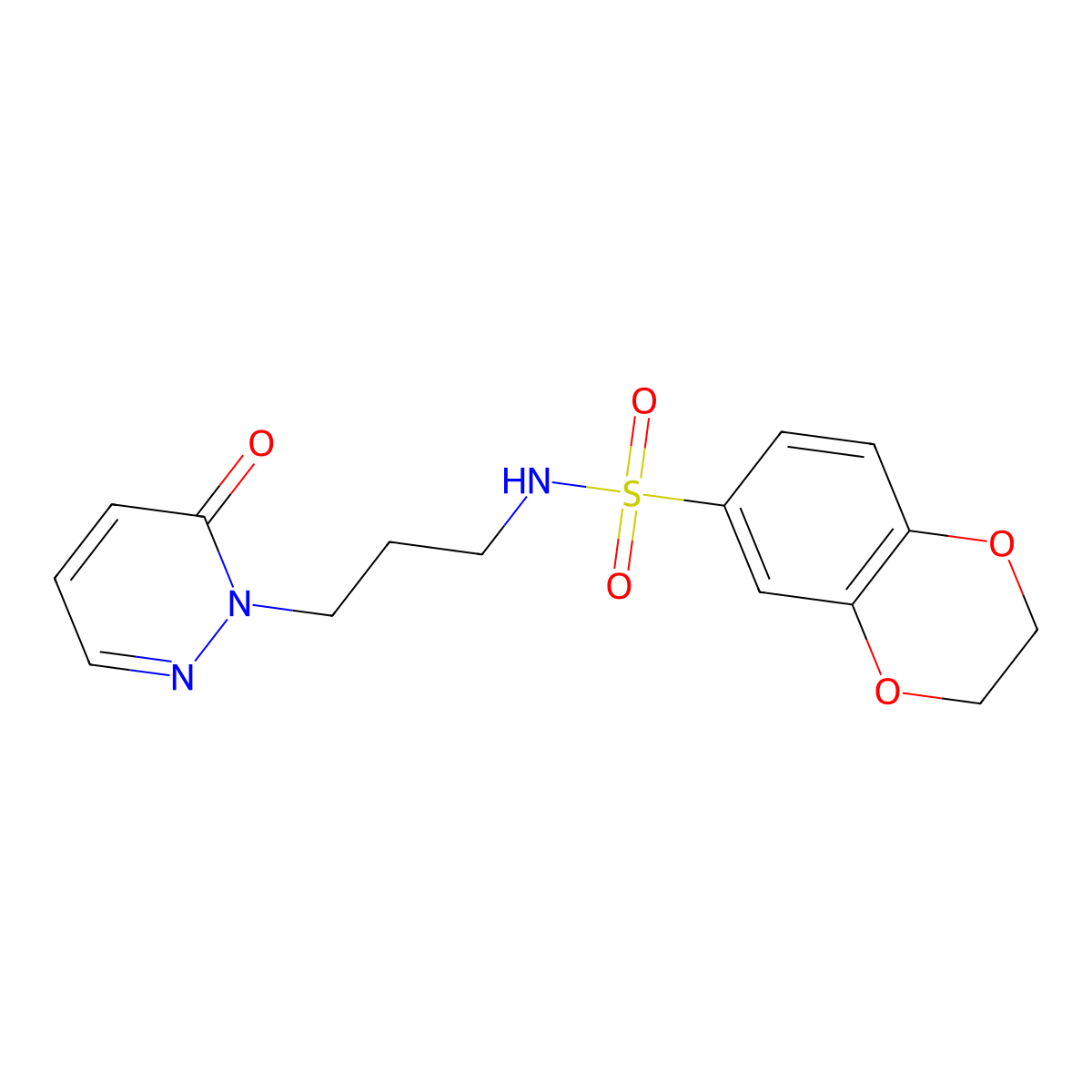 N-(3-(6-oxopyridazin-1(6H)-yl)propyl)-2,3-dihydrobenzo[b][1,4]dioxine-6-sulfonamide molecular structure, CAS 1105199-58-3