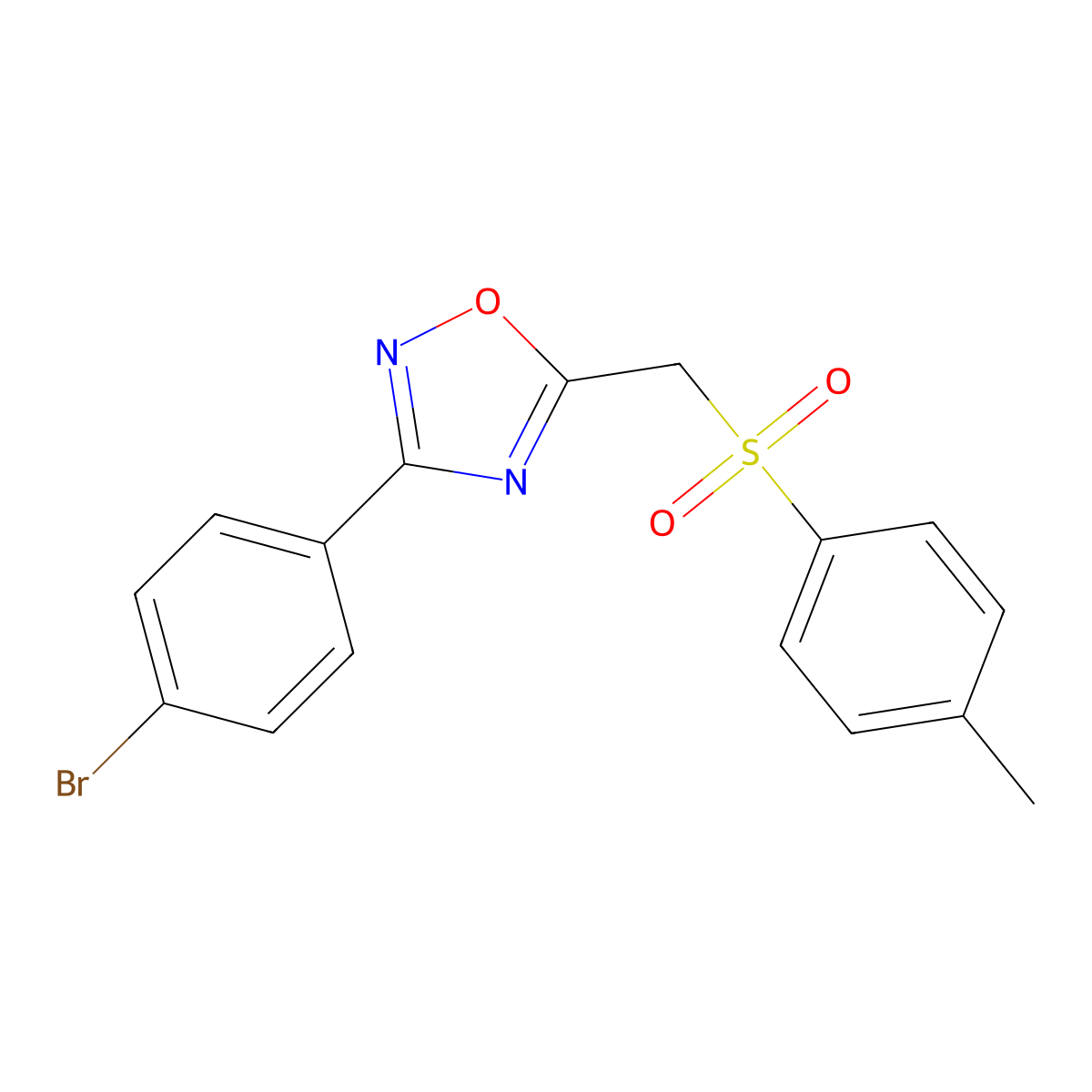 3-(4-Bromophenyl)-5-(tosylmethyl)-1,2,4-oxadiazole molecular structure, CAS 1105199-59-4