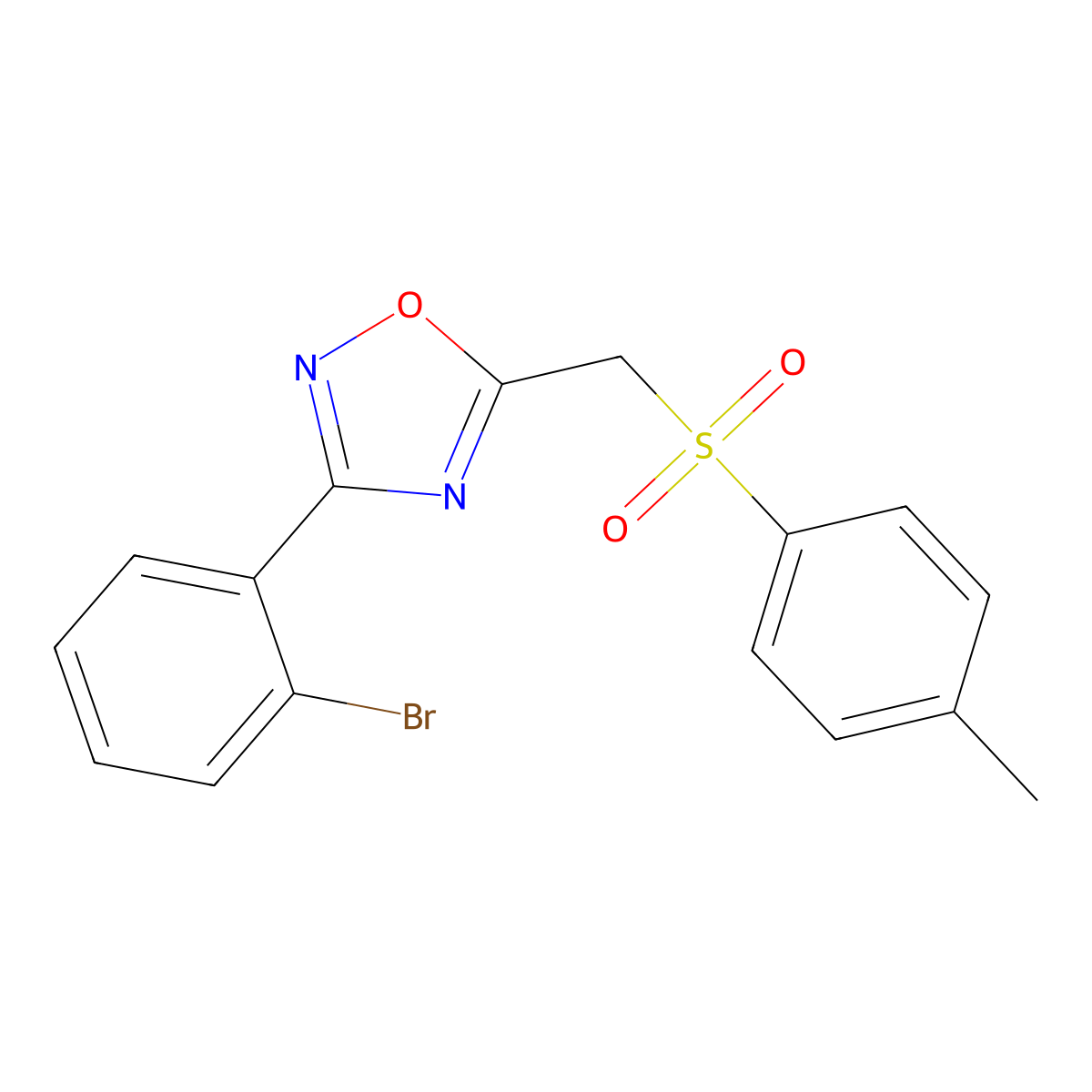3-(2-Bromophenyl)-5-(tosylmethyl)-1,2,4-oxadiazole molecular structure, CAS 1105199-66-3