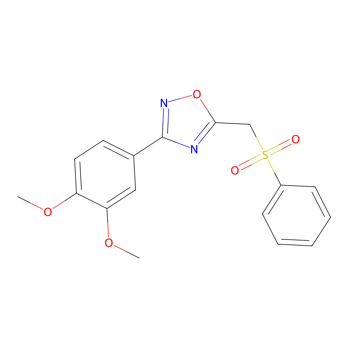 3-(3,4-Dimethoxyphenyl)-5-((phenylsulfonyl)methyl)-1,2,4-oxadiazole molecular structure, CAS 1105199-73-2