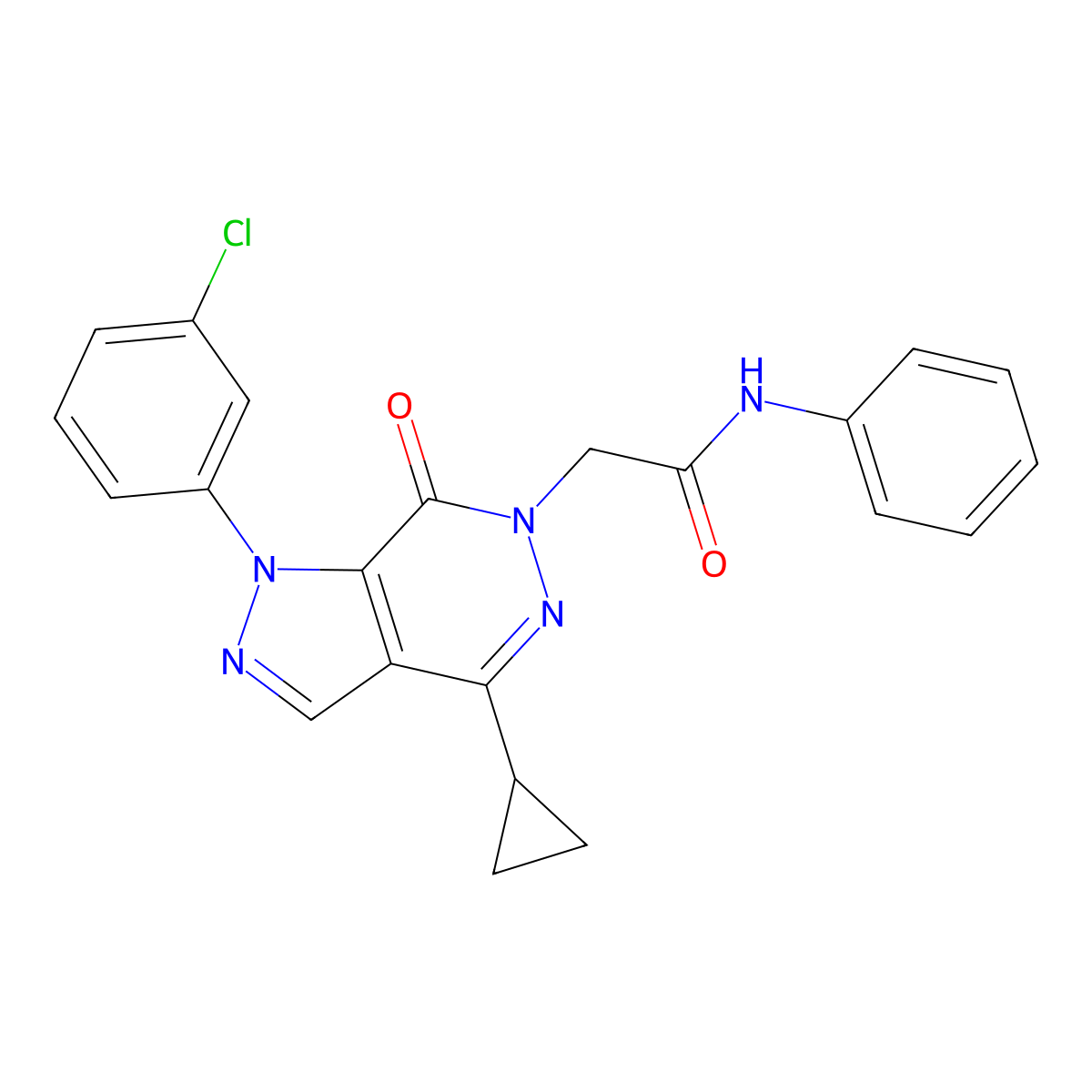 2-(1-(3-chlorophenyl)-4-cyclopropyl-7-oxo-1H-pyrazolo[3,4-d]pyridazin-6(7H)-yl)-N-phenylacetamide molecular structure, CAS 1105199-74-3