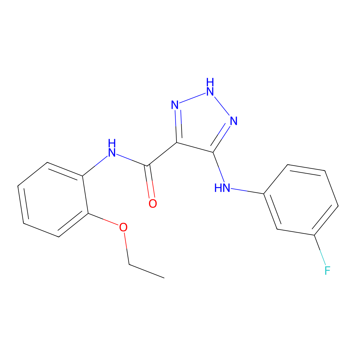 N-(2-ethoxyphenyl)-5-[(3-fluorophenyl)amino]-1H-1,2,3-triazole-4-carboxamide molecular structure, CAS 1105199-84-5