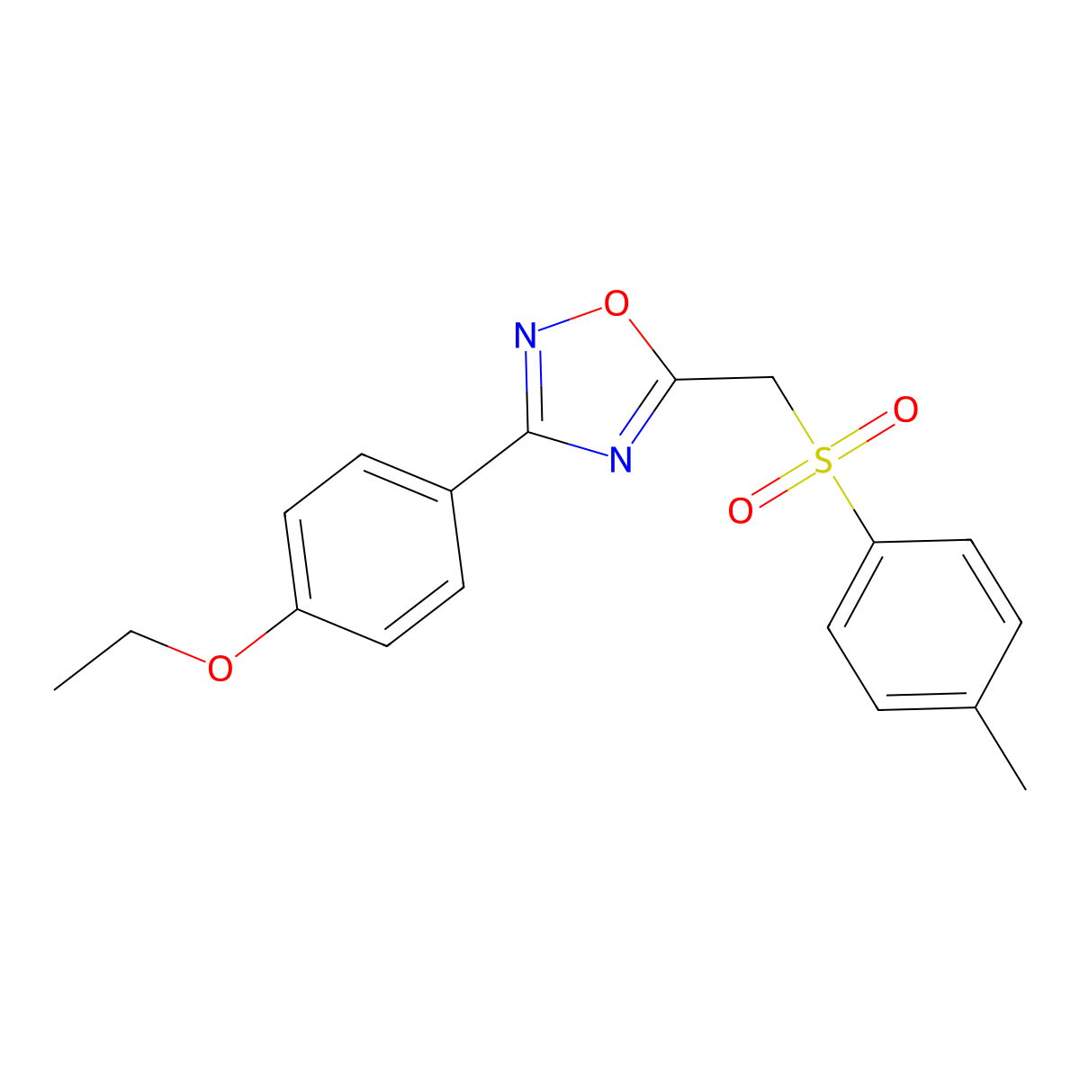 3-(4-Ethoxyphenyl)-5-(tosylmethyl)-1,2,4-oxadiazole molecular structure, CAS 1105199-94-7