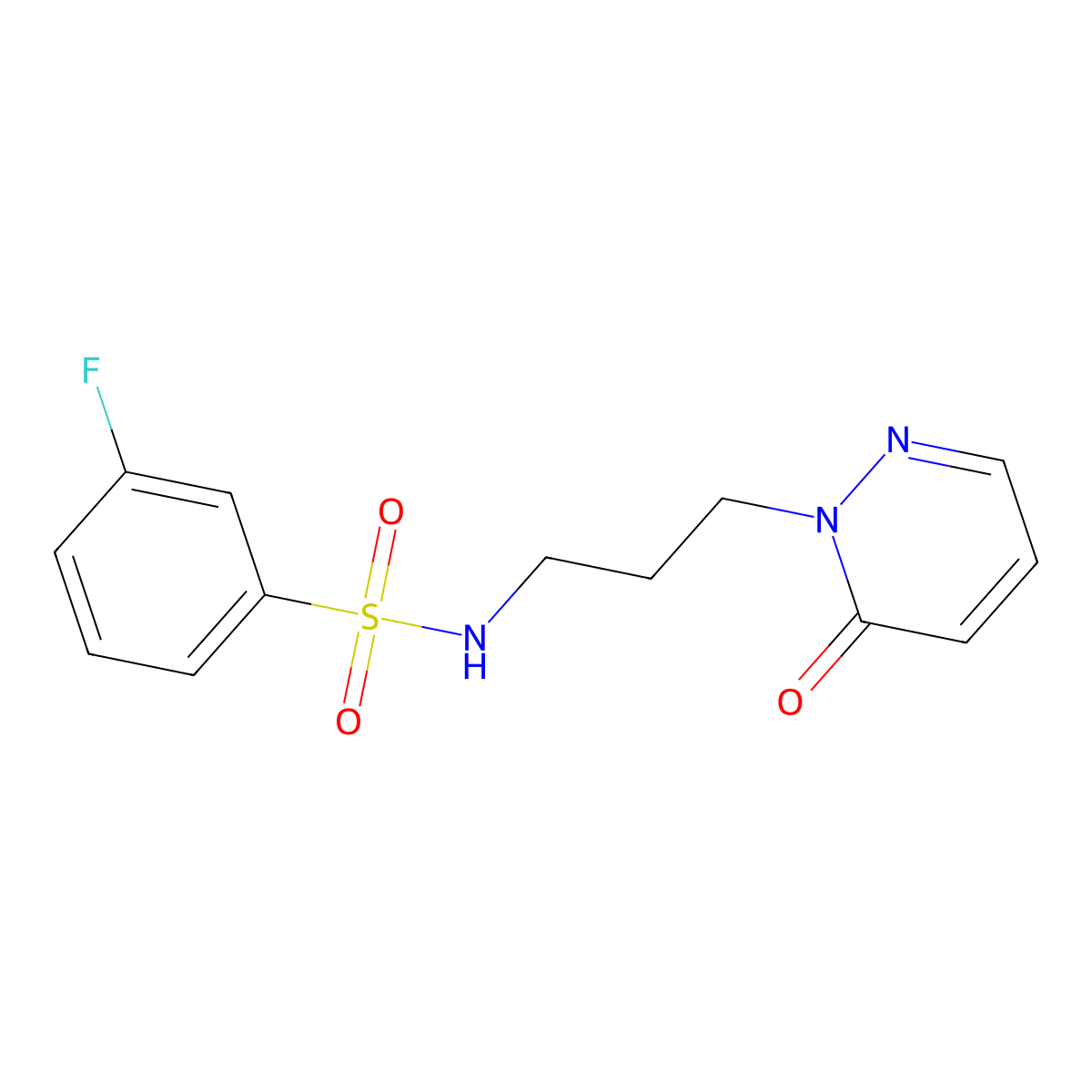 3-fluoro-N-(3-(6-oxopyridazin-1(6H)-yl)propyl)benzenesulfonamide molecular structure, CAS 1105200-00-7