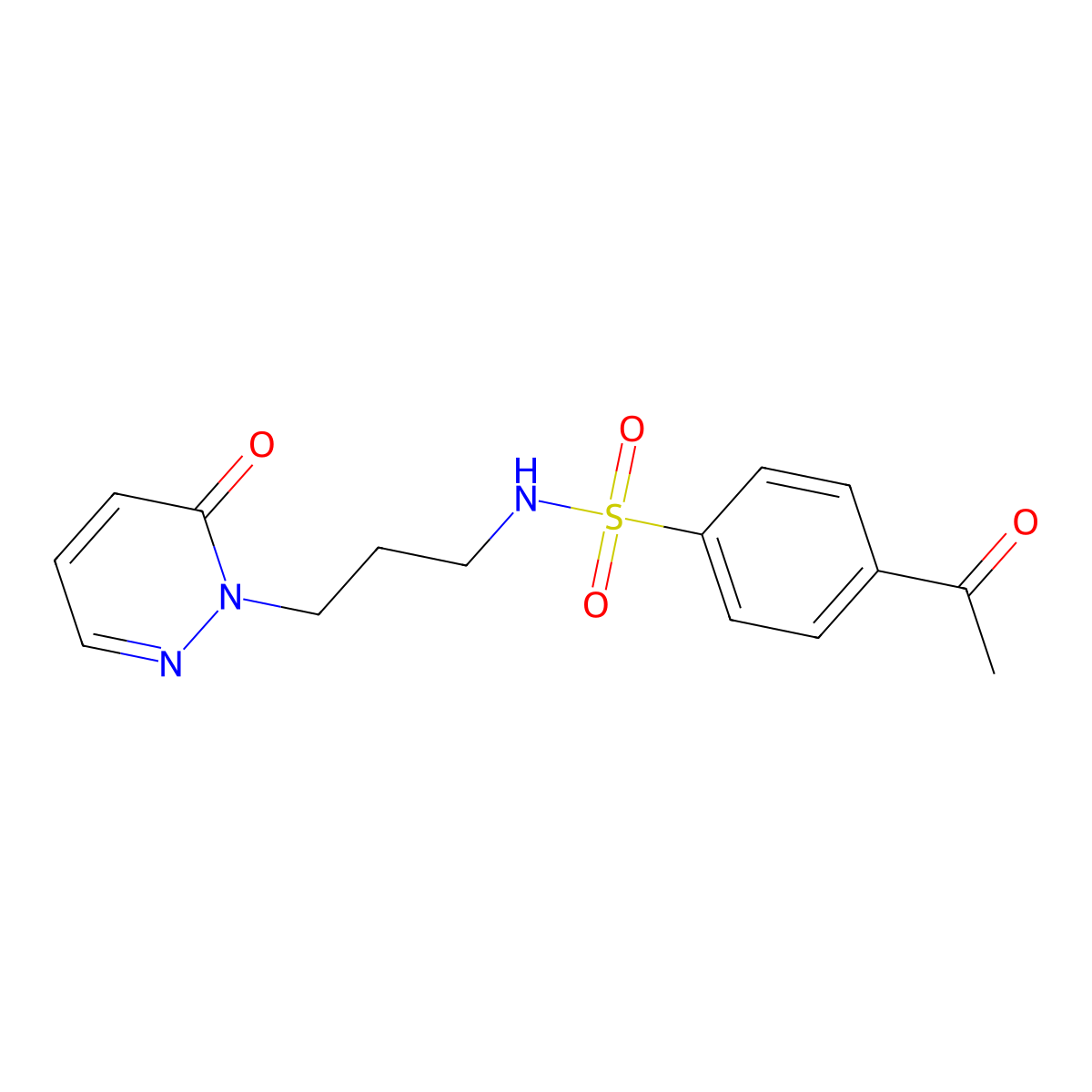 4-acetyl-N-(3-(6-oxopyridazin-1(6H)-yl)propyl)benzenesulfonamide molecular structure, CAS 1105200-08-5