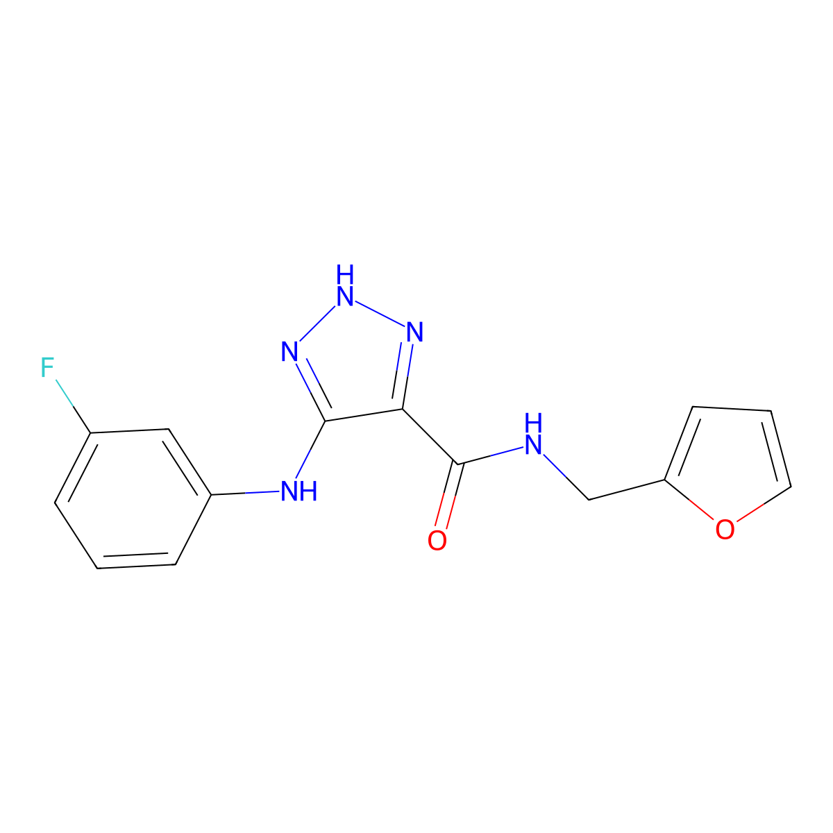 5-[(3-fluorophenyl)amino]-N-(2-furylmethyl)-1H-1,2,3-triazole-4-carboxamide molecular structure, CAS 1105200-13-2