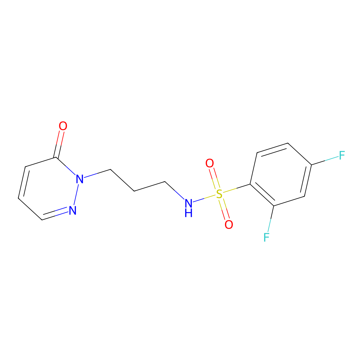 2,4-difluoro-N-(3-(6-oxopyridazin-1(6H)-yl)propyl)benzenesulfonamide molecular structure, CAS 1105200-24-5