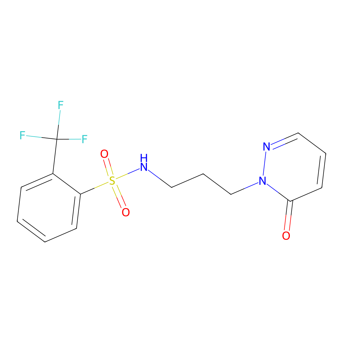 N-(3-(6-oxopyridazin-1(6H)-yl)propyl)-2-(trifluoromethyl)benzenesulfonamide molecular structure, CAS 1105200-32-5