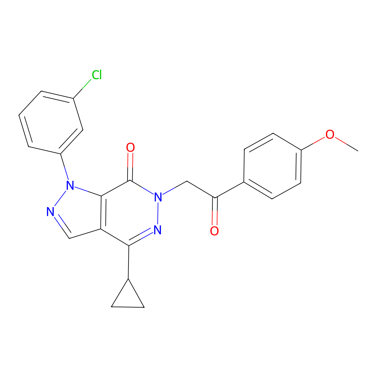 1-(3-chlorophenyl)-4-cyclopropyl-6-(2-(4-methoxyphenyl)-2-oxoethyl)-1H-pyrazolo[3,4-d]pyridazin-7(6H)-one molecular structure, CAS 1105200-34-7