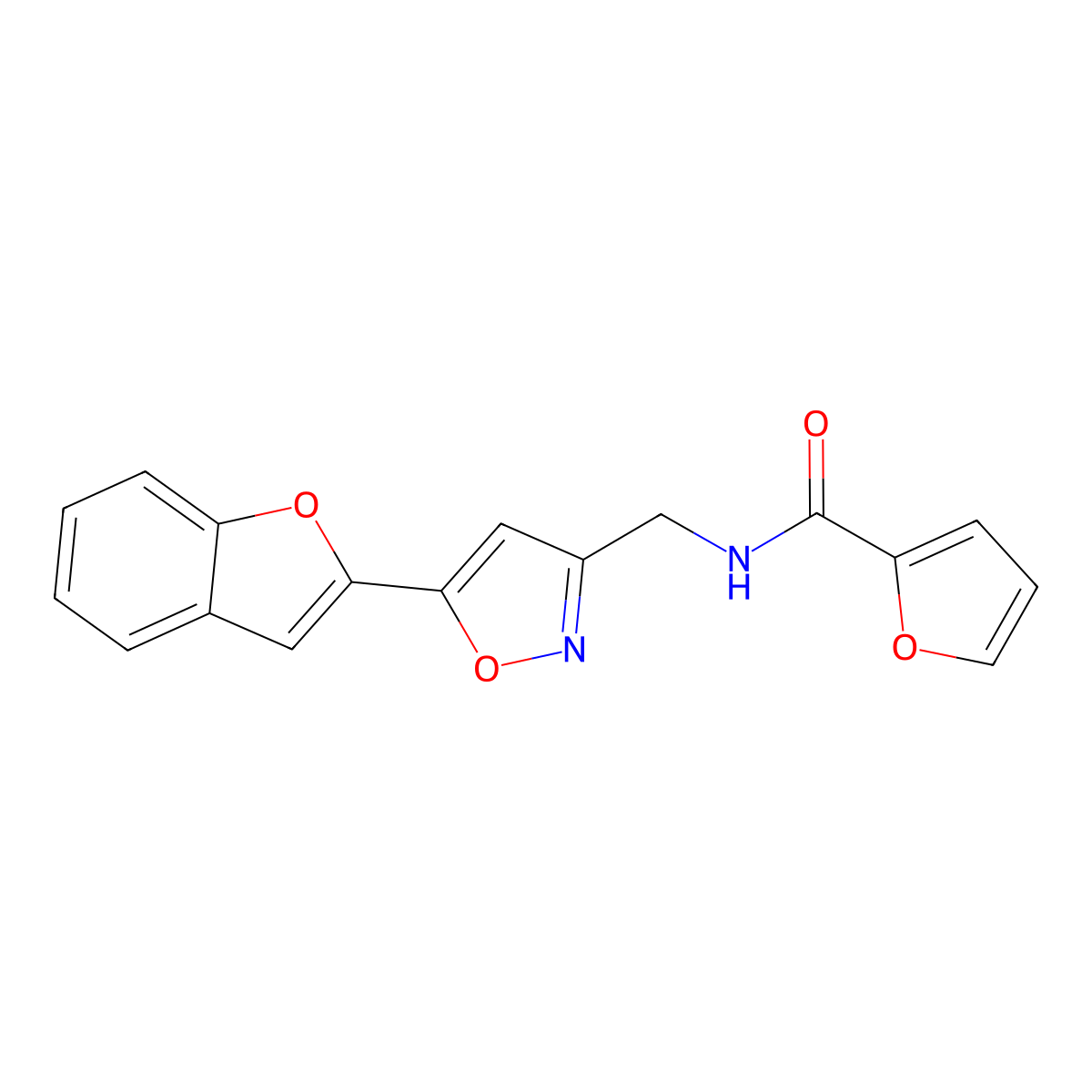 N-((5-(benzofuran-2-yl)isoxazol-3-yl)methyl)furan-2-carboxamide molecular structure, CAS 1105200-61-0