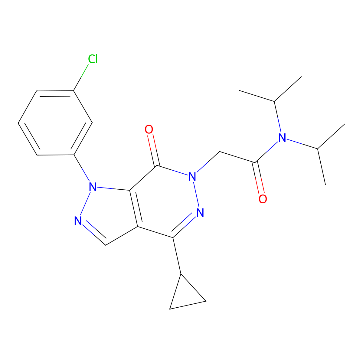 2-(1-(3-chlorophenyl)-4-cyclopropyl-7-oxo-1H-pyrazolo[3,4-d]pyridazin-6(7H)-yl)-N,N-diisopropylacetamide molecular structure, CAS 1105200-64-3
