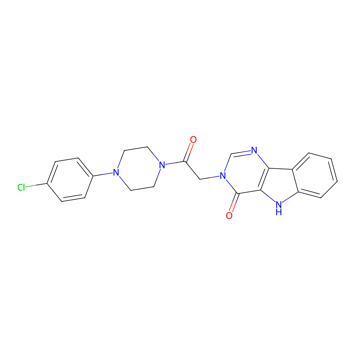 3-(2-(4-(4-chlorophenyl)piperazin-1-yl)-2-oxoethyl)-3H-pyrimido[5,4-b]indol-4(5H)-one molecular structure, CAS 1105200-67-6
