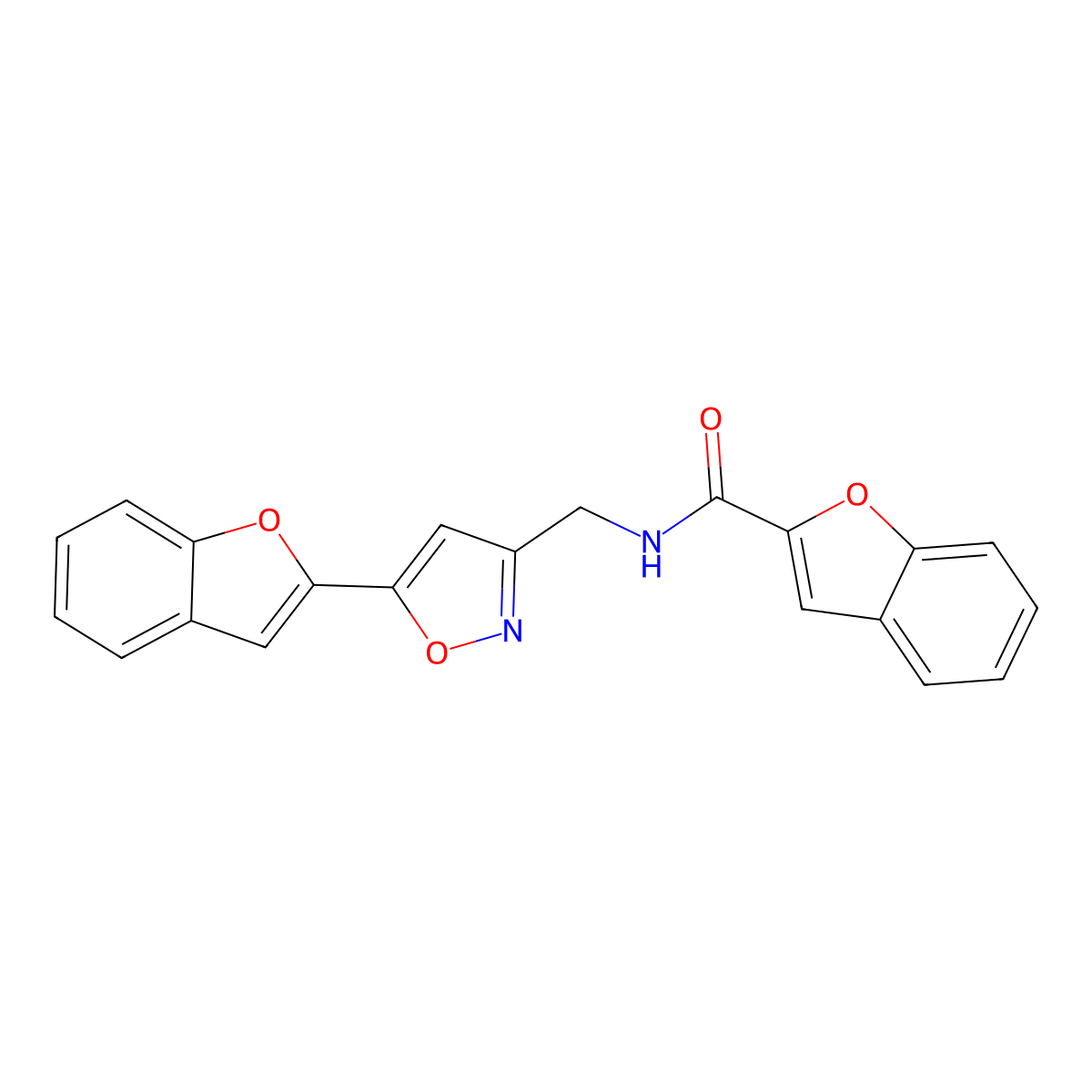 N-((5-(benzofuran-2-yl)isoxazol-3-yl)methyl)benzofuran-2-carboxamide molecular structure, CAS 1105200-69-8