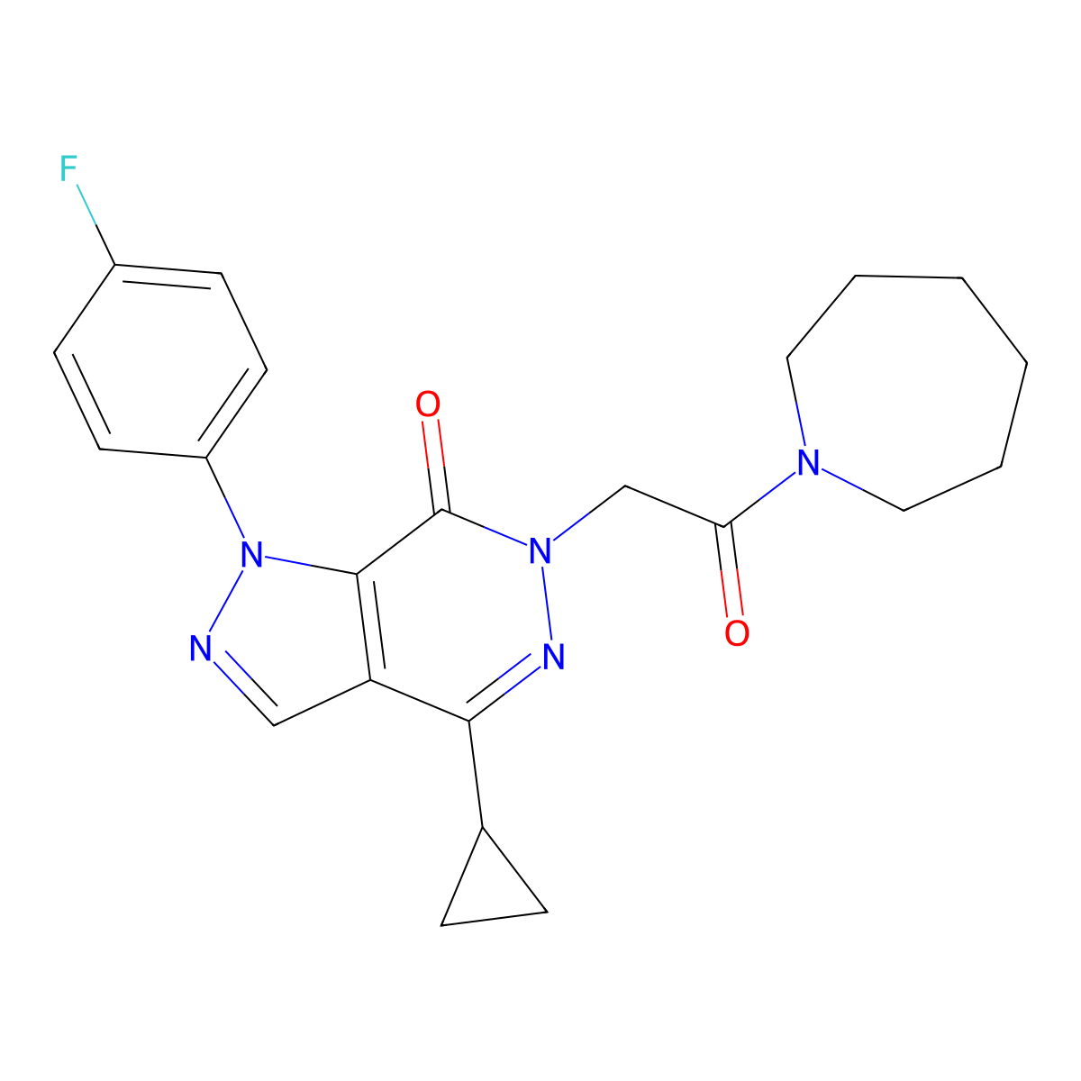 6-(2-(azepan-1-yl)-2-oxoethyl)-4-cyclopropyl-1-(4-fluorophenyl)-1H-pyrazolo[3,4-d]pyridazin-7(6H)-one molecular structure, CAS 1105200-87-0