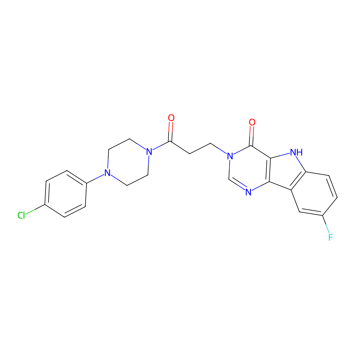 3-(3-(4-(4-chlorophenyl)piperazin-1-yl)-3-oxopropyl)-8-fluoro-3H-pyrimido[5,4-b]indol-4(5H)-one molecular structure, CAS 1105201-07-7