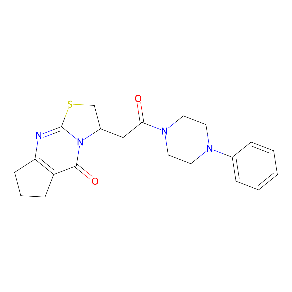 12-[2-Oxo-2-(4-phenylpiperazin-1-yl)ethyl]-10-thia-1,8-diazatricyclo[7.3.0.0^{3,7}]dodeca-3(7),8-dien-2-one molecular structure, CAS 1105201-17-9