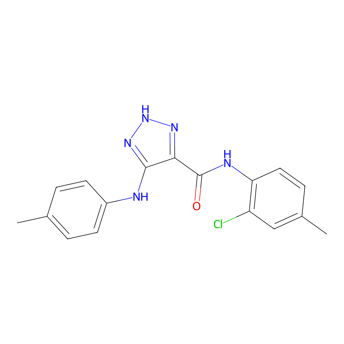 N-(2-chloro-4-methylphenyl)-5-[(4-methylphenyl)amino]-1H-1,2,3-triazole-4-carboxamide molecular structure, CAS 1105201-47-5