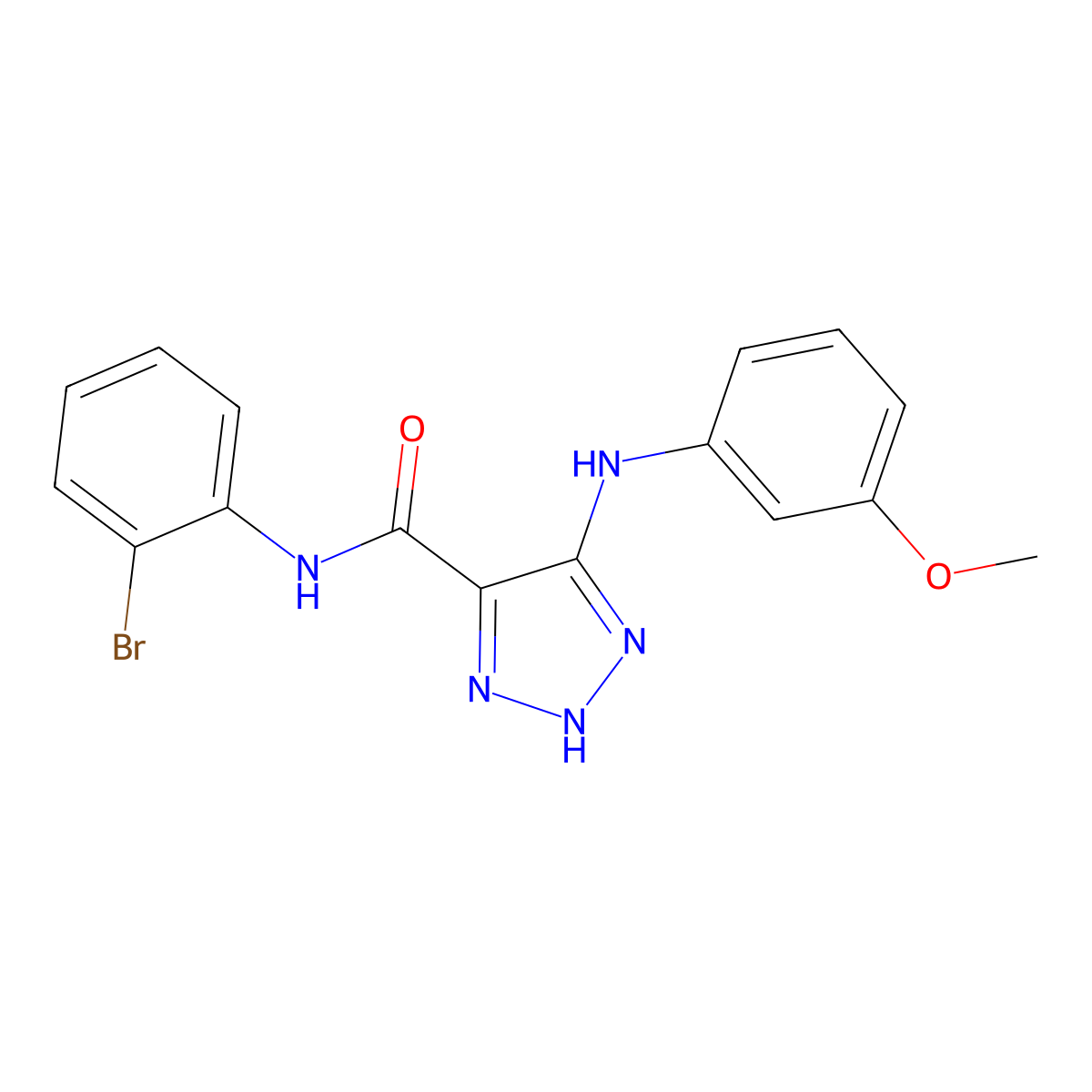 N-(2-bromophenyl)-5-[(3-methoxyphenyl)amino]-1H-1,2,3-triazole-4-carboxamide molecular structure, CAS 1105201-55-5