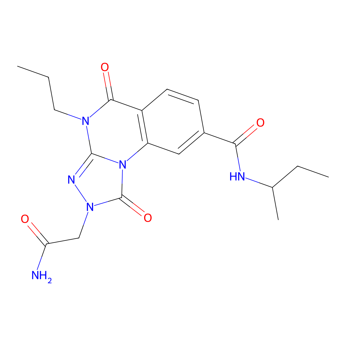 2-(2-amino-2-oxoethyl)-N-(sec-butyl)-1,5-dioxo-4-propyl-1,2,4,5-tetrahydro-[1,2,4]triazolo[4,3-a]quinazoline-8-carboxamide molecular structure, CAS 1105201-71-5