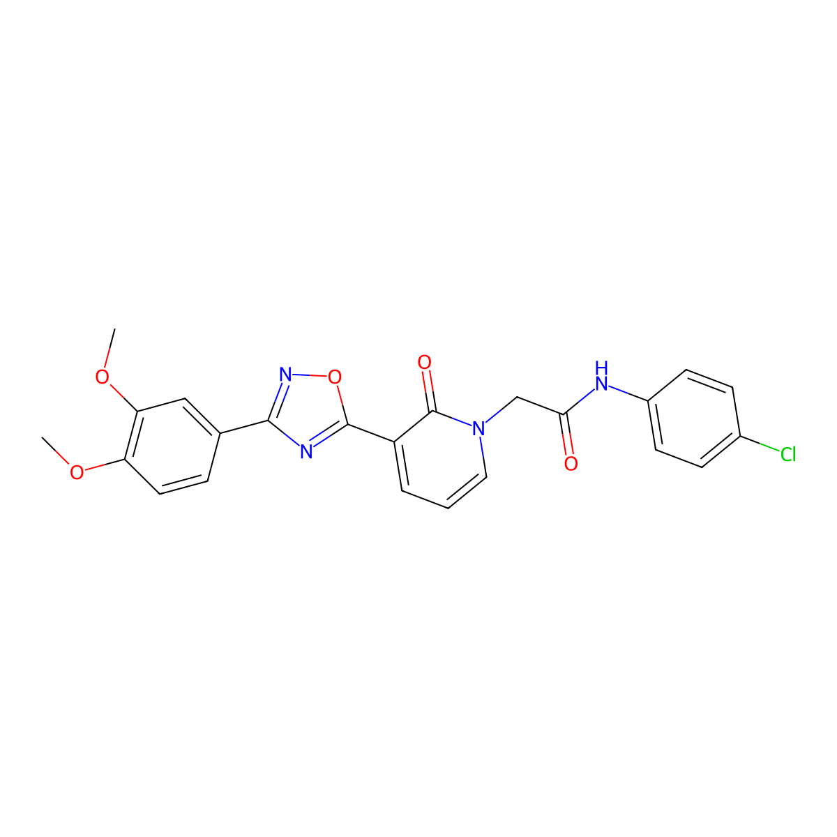 N-(4-chlorophenyl)-2-(3-(3-(3,4-dimethoxyphenyl)-1,2,4-oxadiazol-5-yl)-2-oxopyridin-1(2H)-yl)acetamide molecular structure, CAS 1105201-78-2