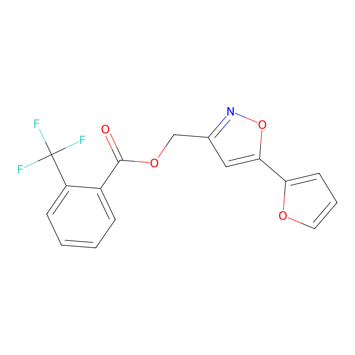 [5-(Furan-2-yl)-1,2-oxazol-3-yl]methyl 2-(trifluoromethyl)benzoate molecular structure, CAS 1105201-89-5
