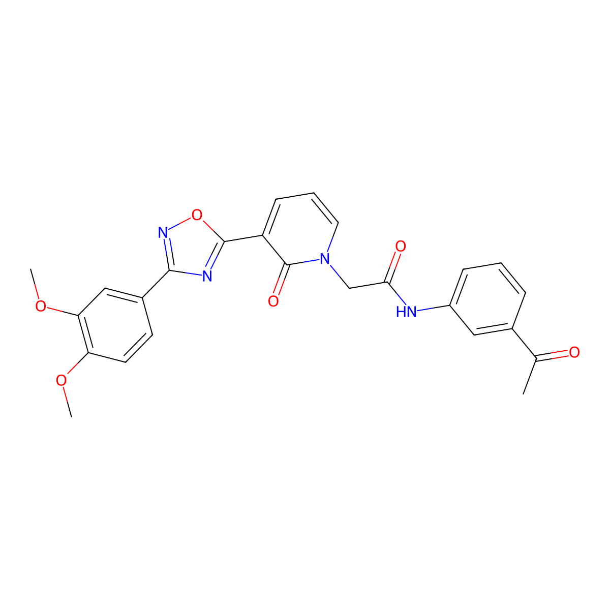 N-(3-acetylphenyl)-2-(3-(3-(3,4-dimethoxyphenyl)-1,2,4-oxadiazol-5-yl)-2-oxopyridin-1(2H)-yl)acetamide molecular structure, CAS 1105201-94-2