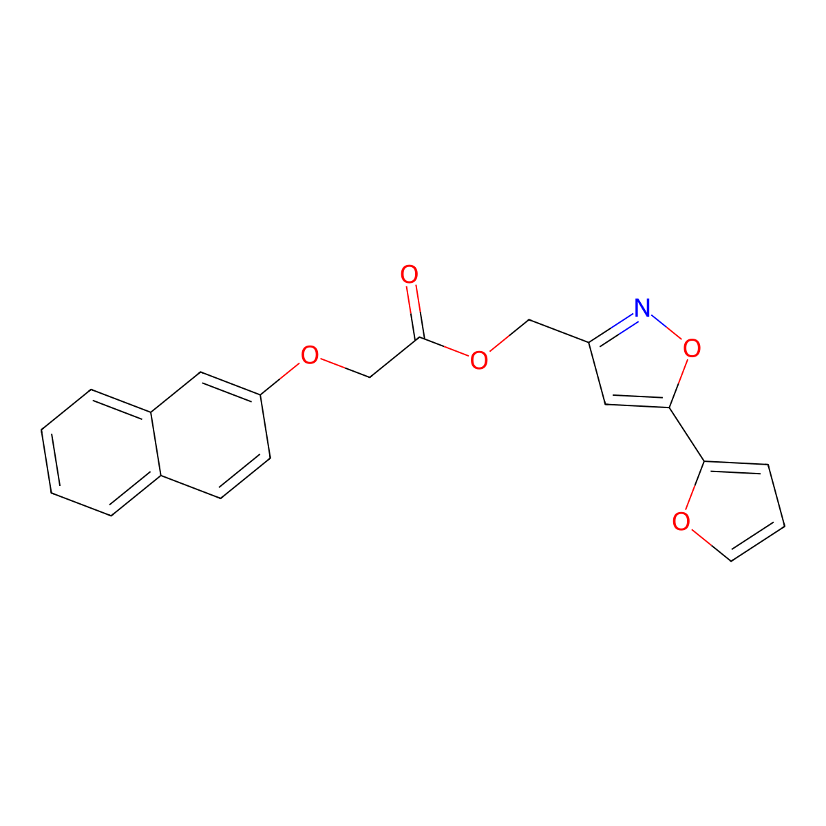 [5-(Furan-2-yl)-1,2-oxazol-3-yl]methyl 2-(naphthalen-2-yloxy)acetate molecular structure, CAS 1105201-97-5