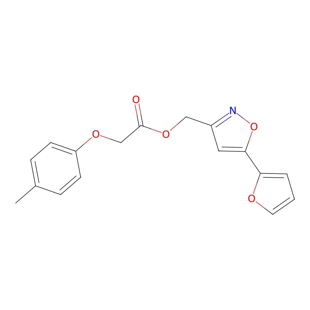 (5-(Furan-2-yl)isoxazol-3-yl)methyl 2-(p-tolyloxy)acetate molecular structure, CAS 1105202-11-6