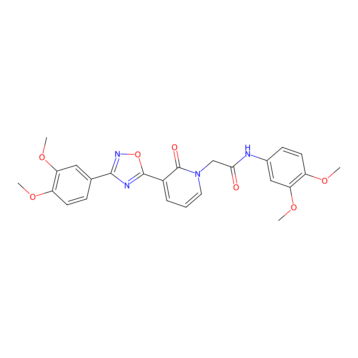 N-(3,4-dimethoxyphenyl)-2-[3-[3-(3,4-dimethoxyphenyl)-1,2,4-oxadiazol-5-yl]-2-oxopyridin-1(2H)-yl]acetamide molecular structure, CAS 1105202-16-1