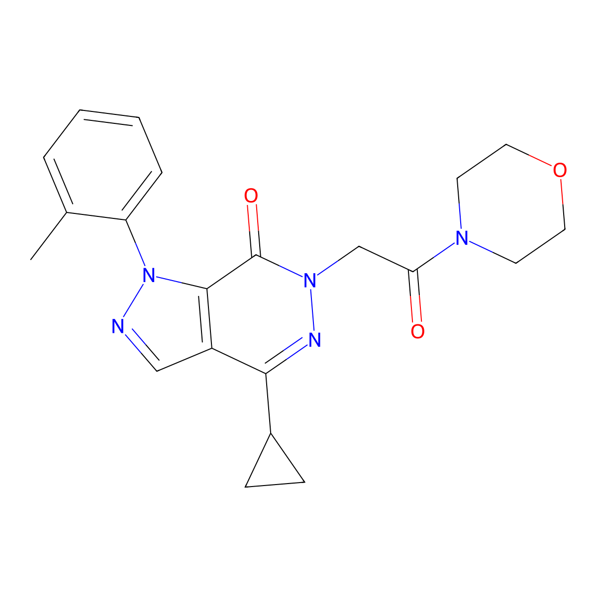 4-cyclopropyl-6-(2-morpholino-2-oxoethyl)-1-(o-tolyl)-1H-pyrazolo[3,4-d]pyridazin-7(6H)-one molecular structure, CAS 1105202-20-7