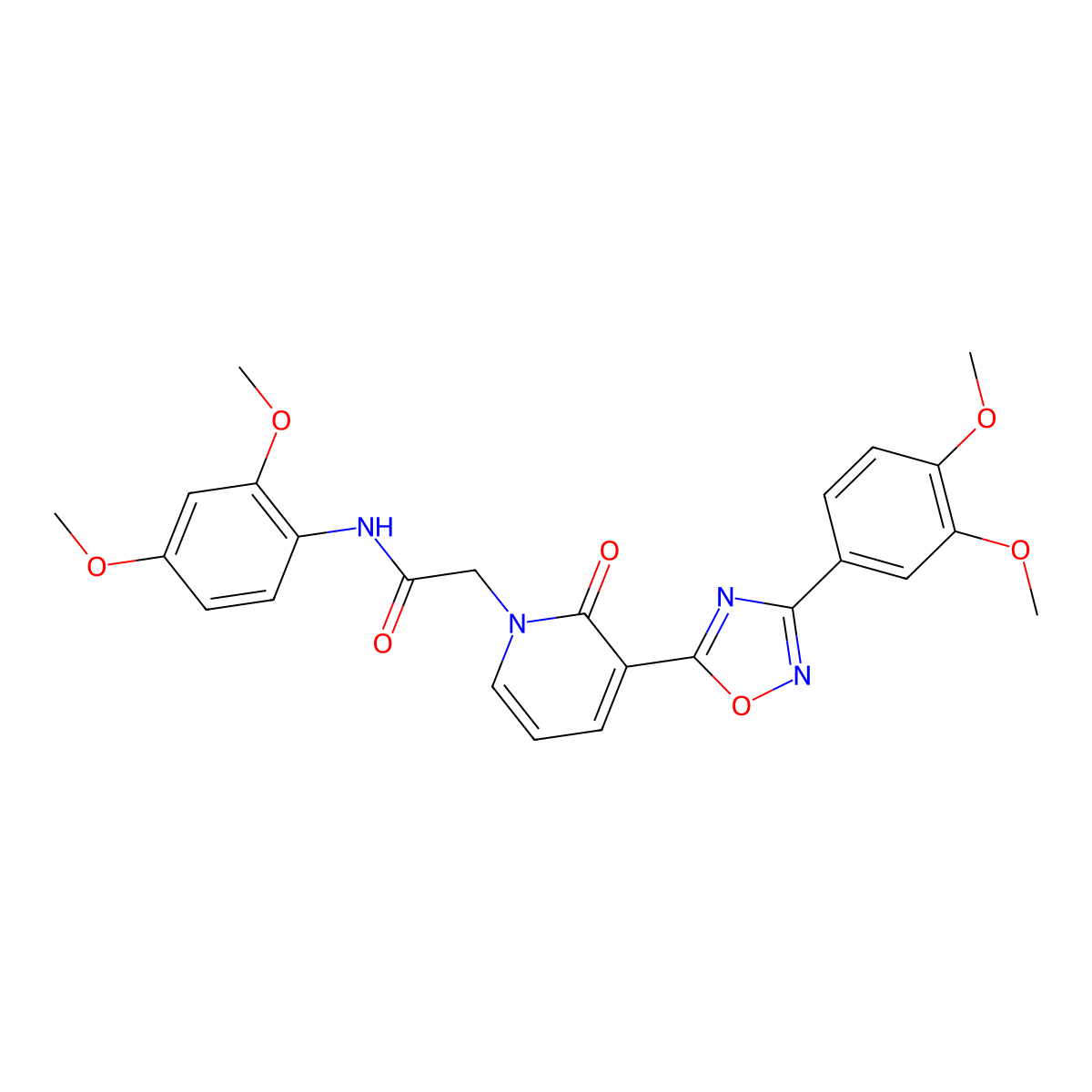 N-(2,4-dimethoxyphenyl)-2-[3-[3-(3,4-dimethoxyphenyl)-1,2,4-oxadiazol-5-yl]-2-oxopyridin-1(2H)-yl]acetamide molecular structure, CAS 1105202-23-0